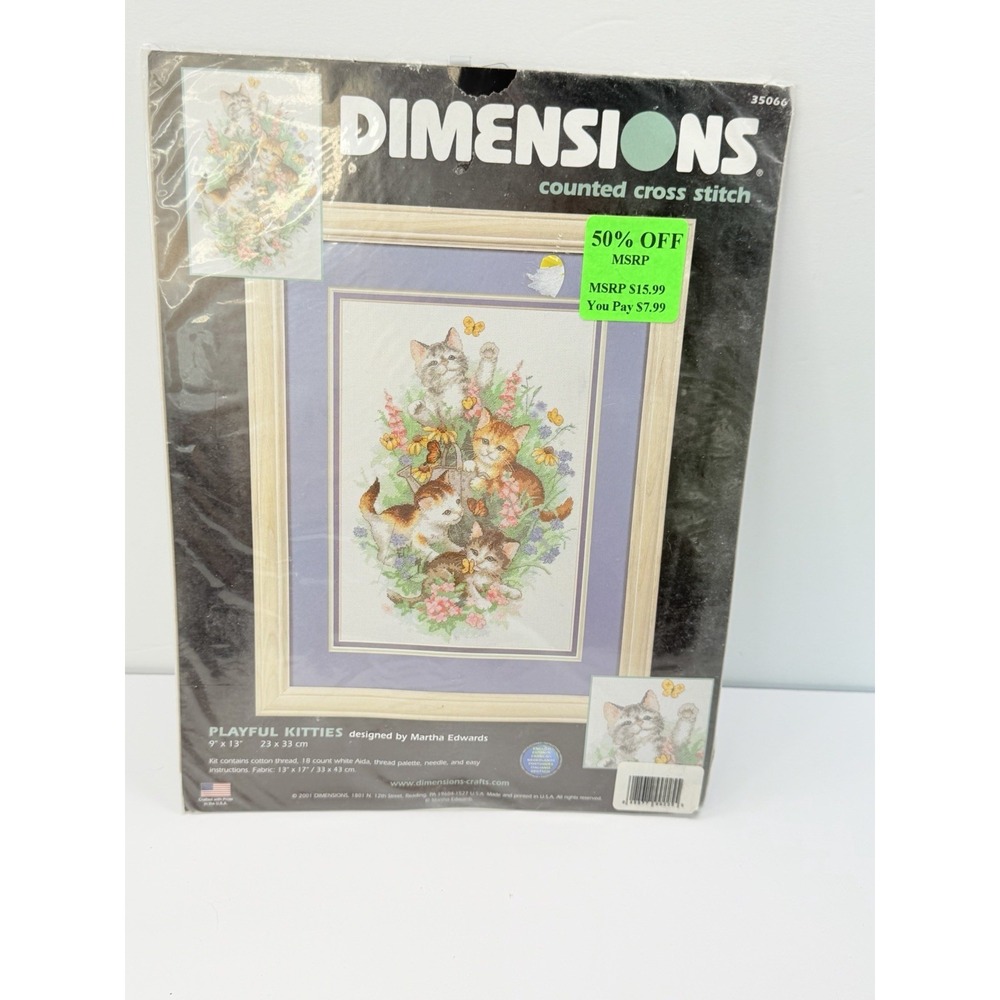 Dimensions Counted Cross Stitch Kit Playful Kitties Kittens Martha Edwards 35066
